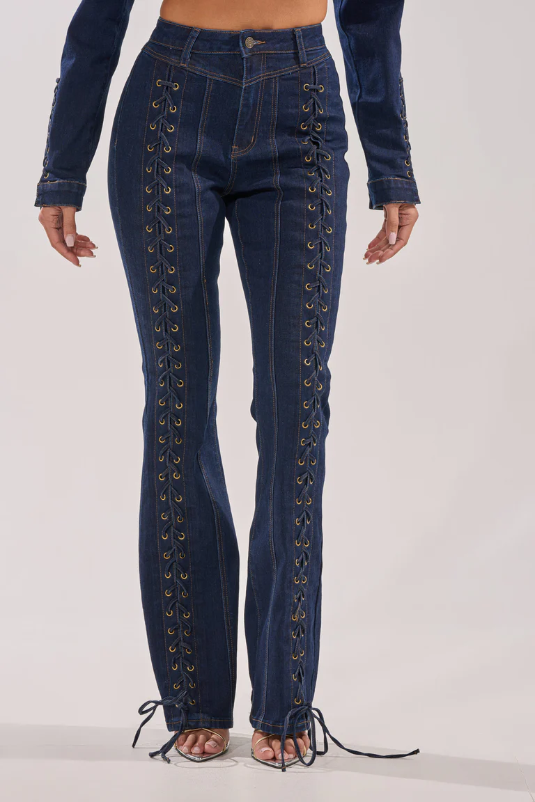 That's On Me Button Down Top & Denim Pant Set