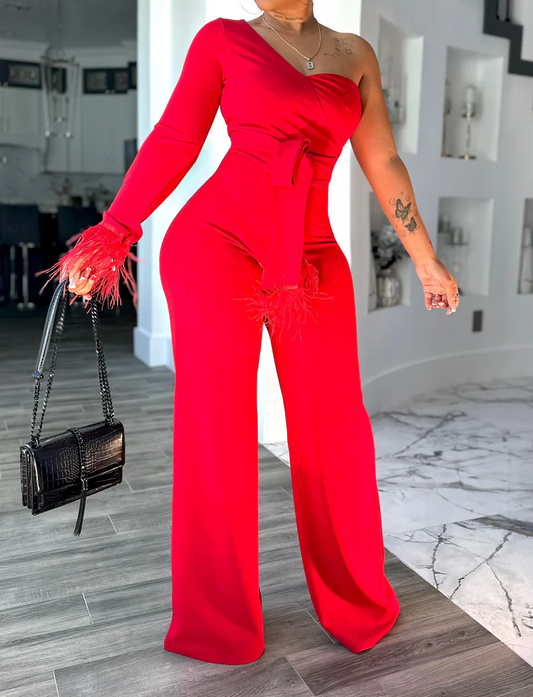 One-Shoulder Strapless Jumpsuit