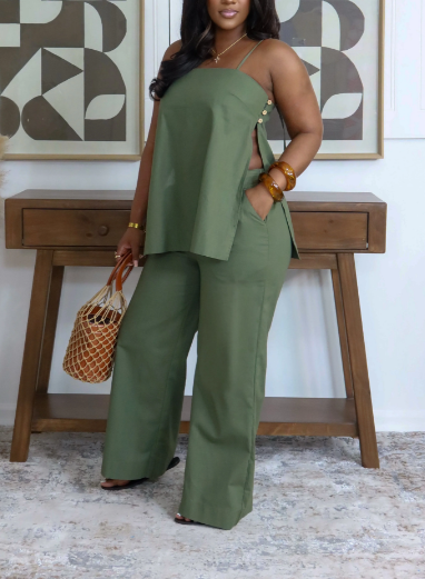 Island Breeze Linen Pants Set