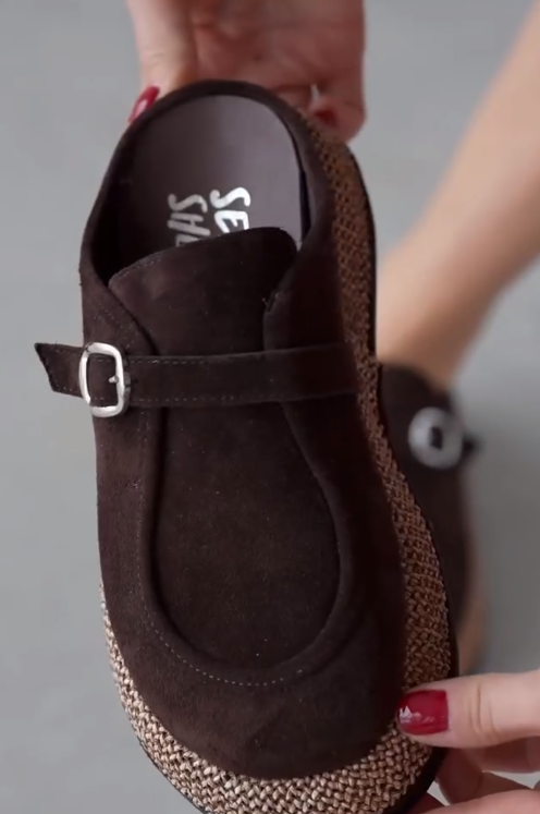 Straw Platform Casual Mules