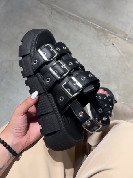 Punk-Style Platform Beach Sandals