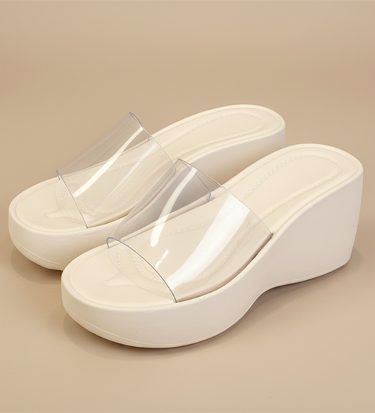Transparent Platform EVA Flip-Flops High-Heeled Sandals