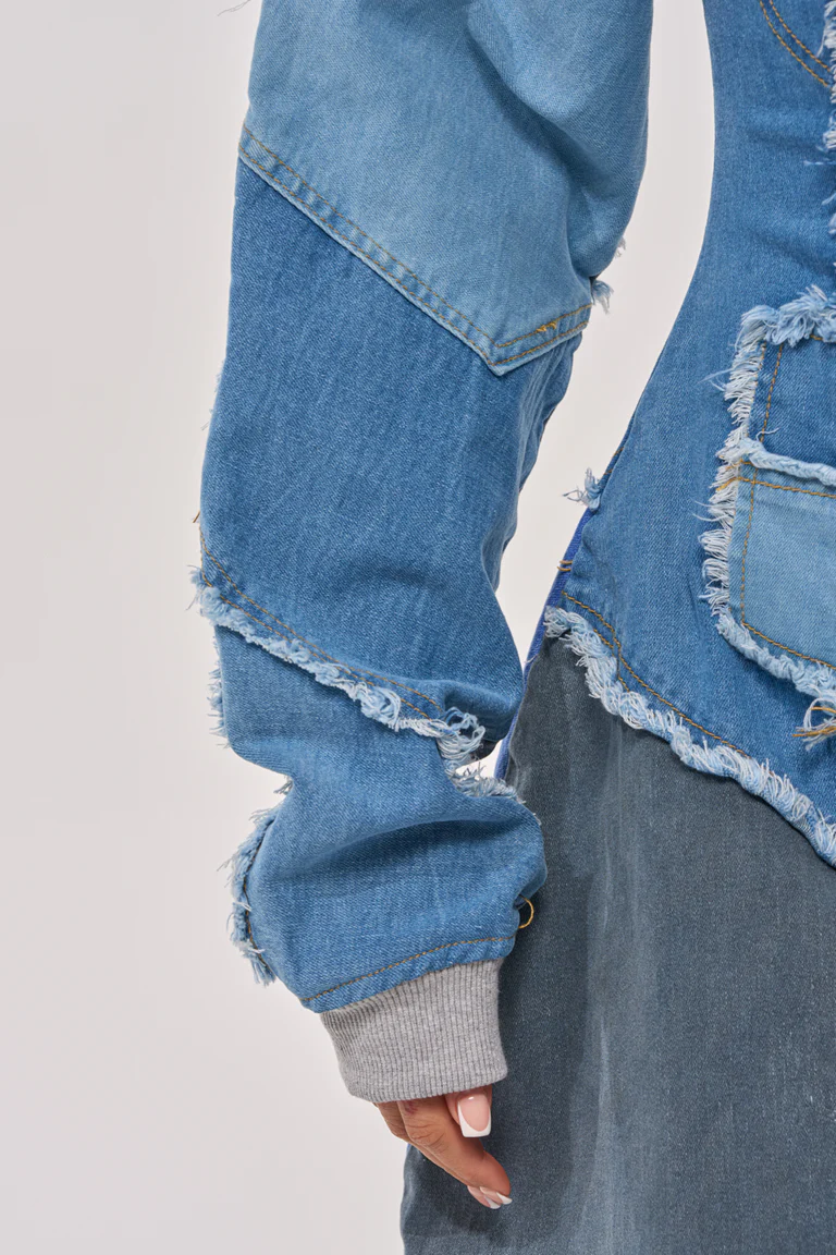Denim Patchwork Comfy Cozy Jumpsuit