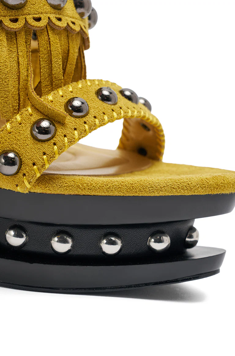 Novelty Platform Fringe Embellished Sandal