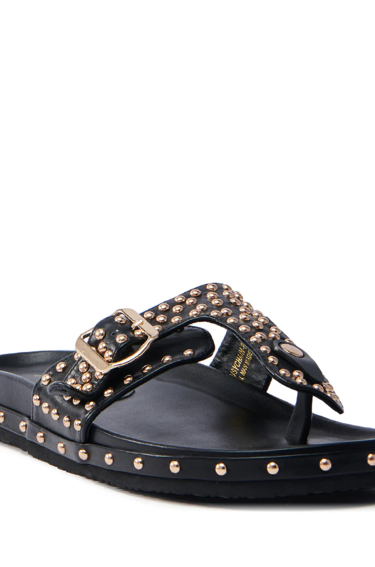 Daisy Chain Studded Black Sandal