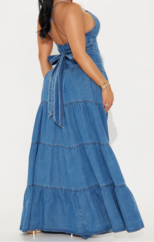 Serena Denim Maxi Dress