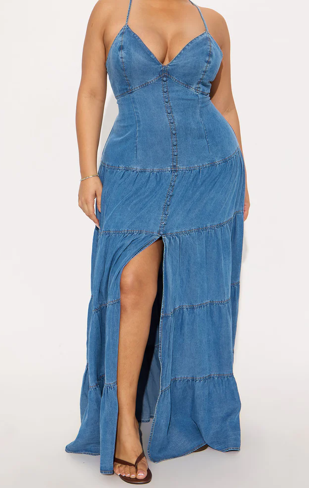 Serena Denim Maxi Dress