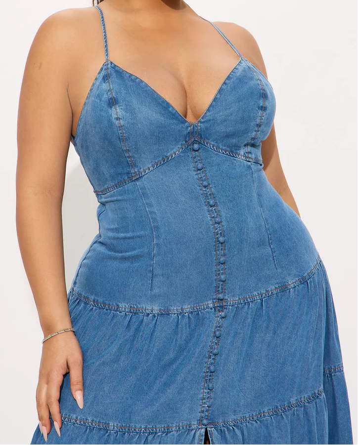 Serena Denim Maxi Dress
