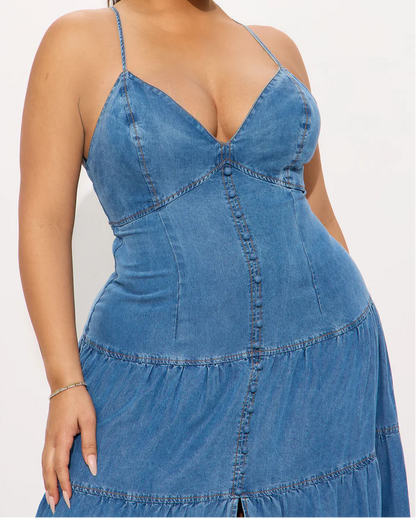 Serena Denim Maxi Dress
