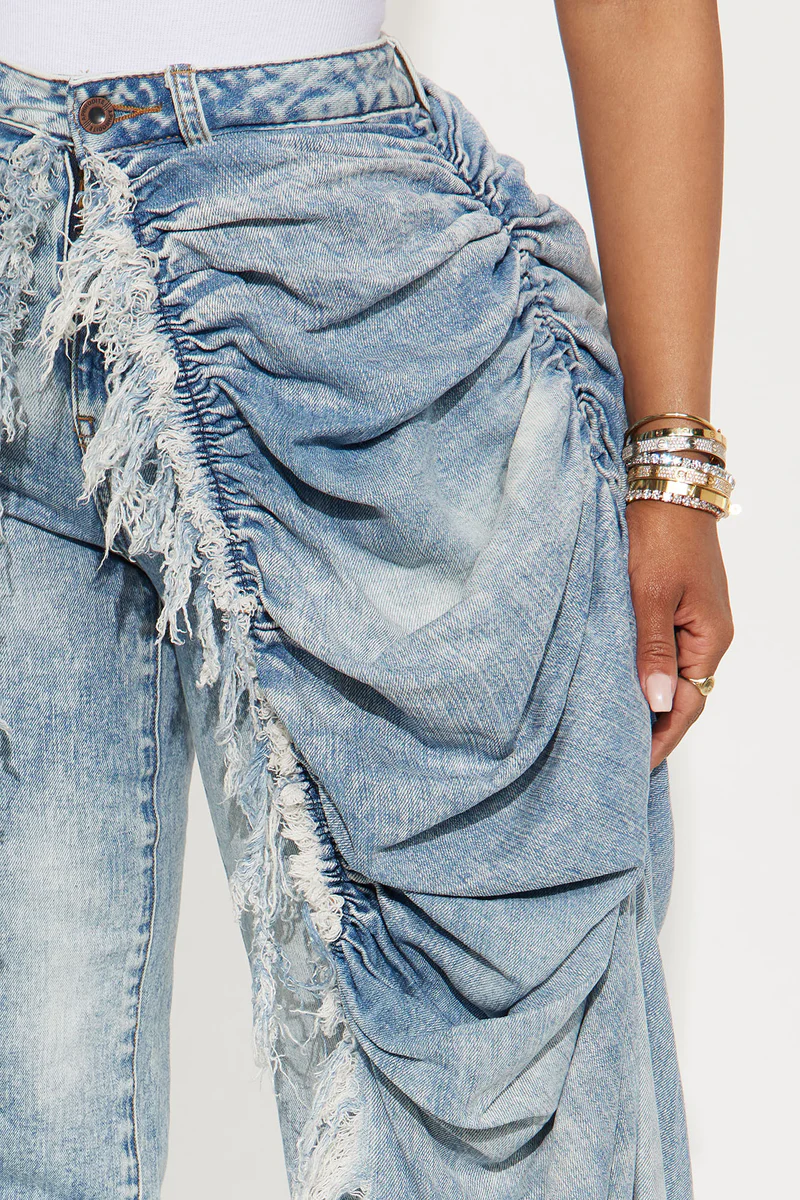 Skirt Overlay Straight Leg Jeans