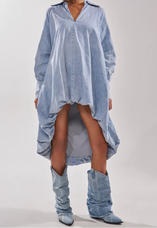 Denim High-Low Dress