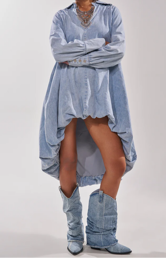 Denim High-Low Dress