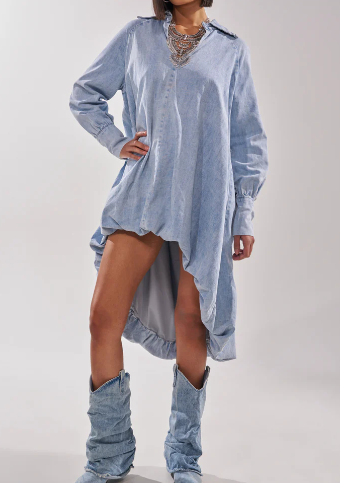 Denim High-Low Dress