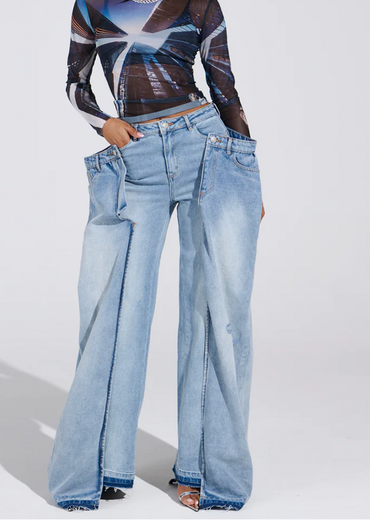 Seeing Double Deconstructed Denim Jeans