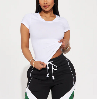 Basic Crew Neck Short-Sleeve Top
