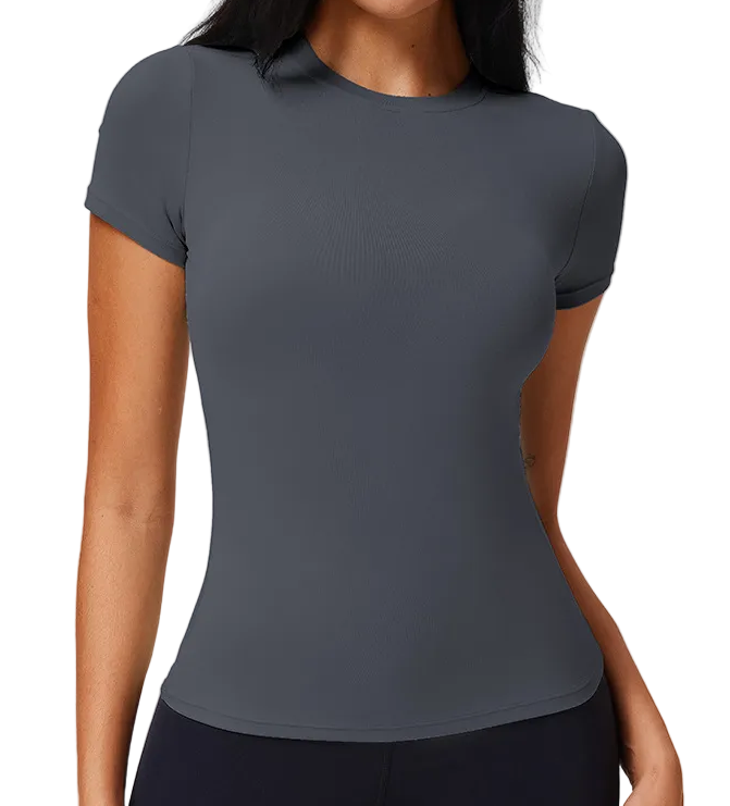 Basic Crew Neck Short-Sleeve Top