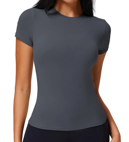 Basic Crew Neck Short-Sleeve Top