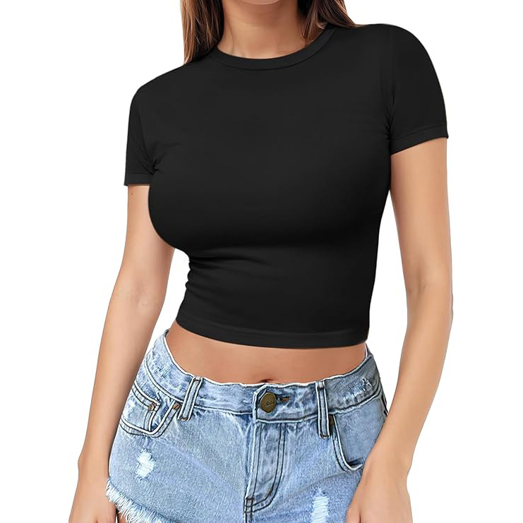 Basic Crew Neck Short-Sleeve Top