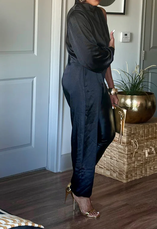 Black One Leg Jumpsuit