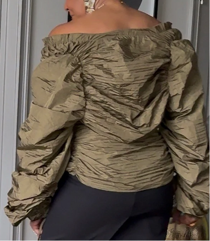 The Olive Allure Statement Blouse