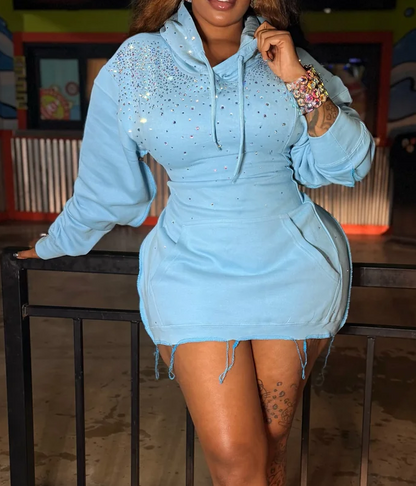 Iridescent Corset Hoodie Dress