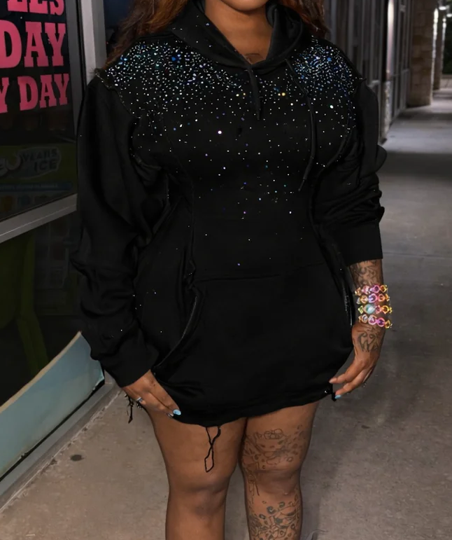 Iridescent Corset Hoodie Dress
