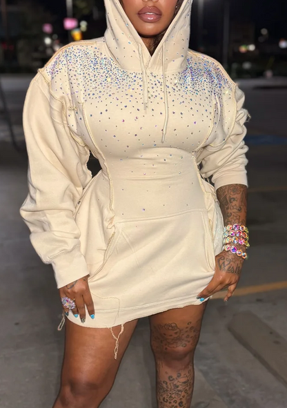Iridescent Corset Hoodie Dress