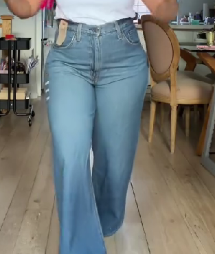 Adjustable Waist Straight Leg Jeans