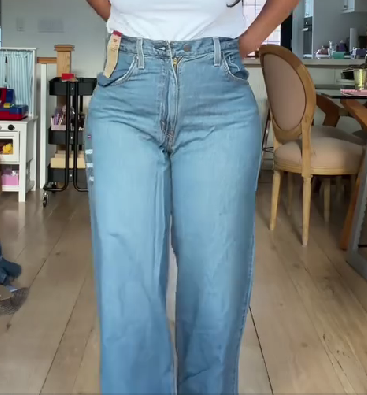 Adjustable Waist Straight Leg Jeans