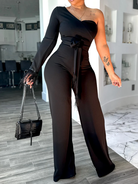 One-Shoulder Strapless Jumpsuit