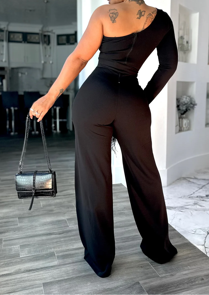One-Shoulder Strapless Jumpsuit