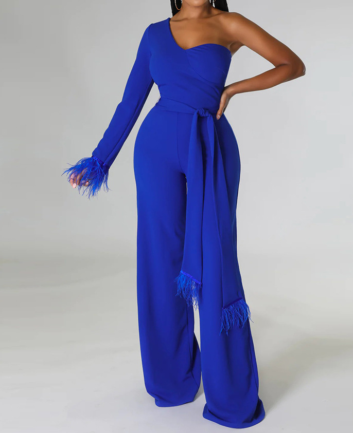 One-Shoulder Strapless Jumpsuit