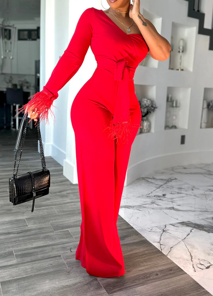 One-Shoulder Strapless Jumpsuit