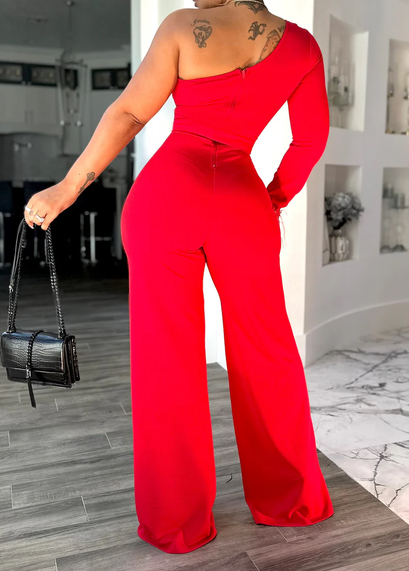One-Shoulder Strapless Jumpsuit