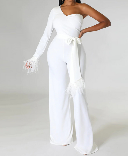One-Shoulder Strapless Jumpsuit