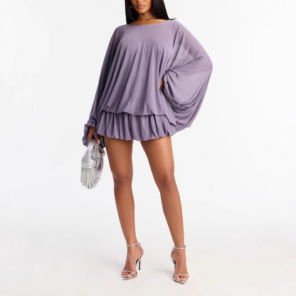 Backless Mesh Mini Dress