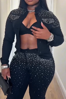 Sparkling Short-Sleeved Jacket & Pants Set