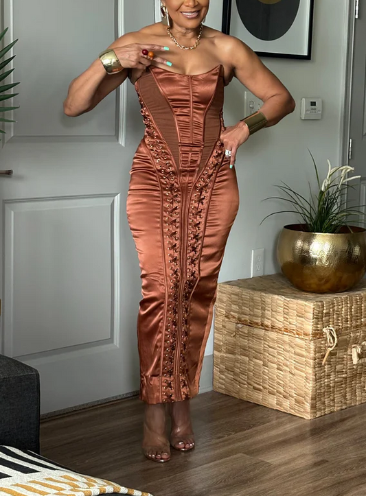 The Bronze Corset Temptation Dress