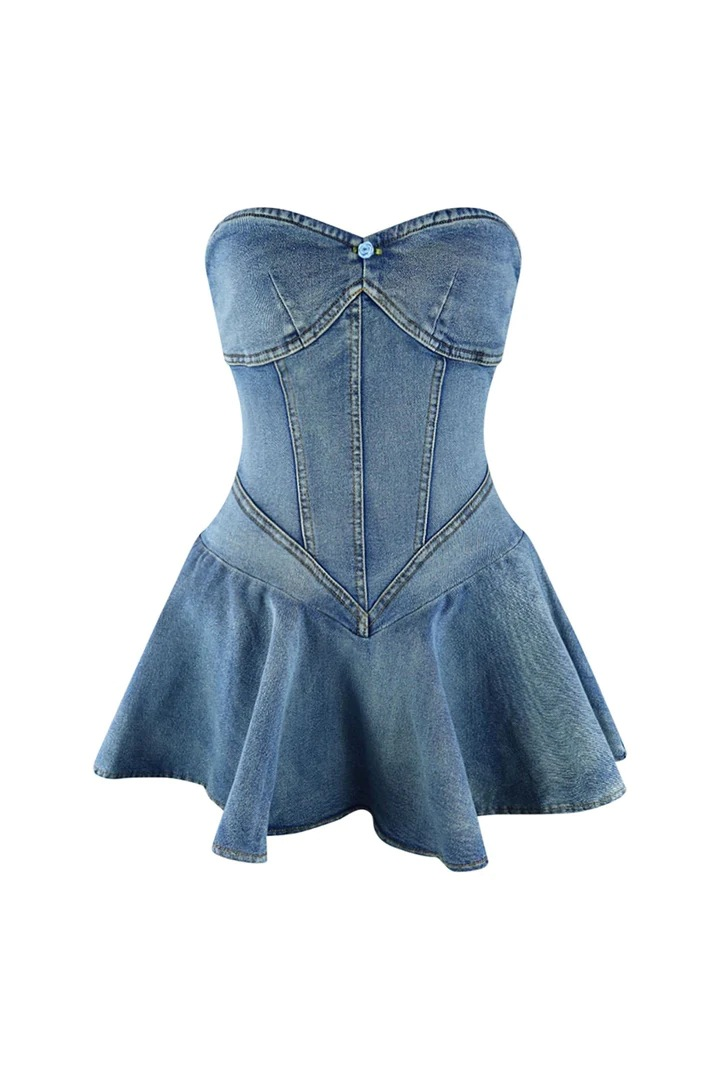 Slim-Fit Stretch Ruffle Dress