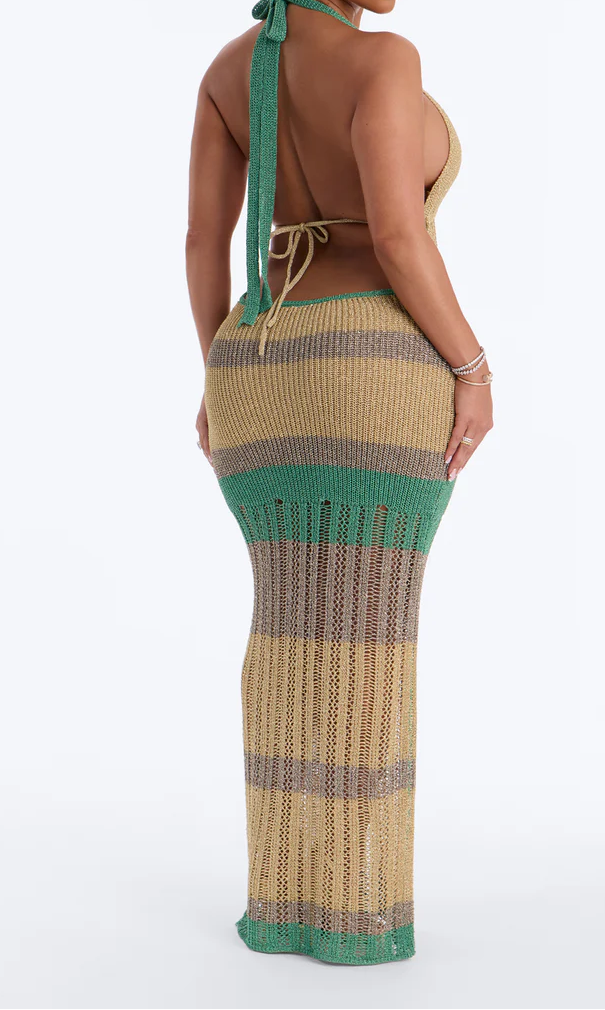 Ocean Goddess Crochet Maxi Dress