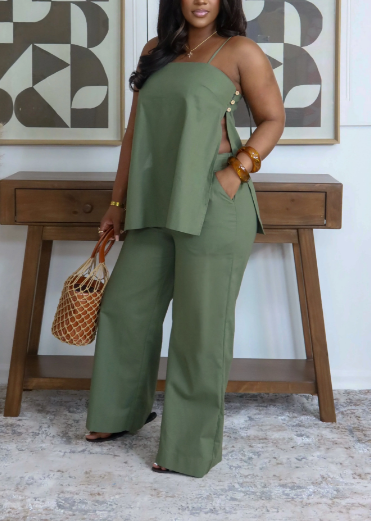 Island Breeze Linen Pants Set