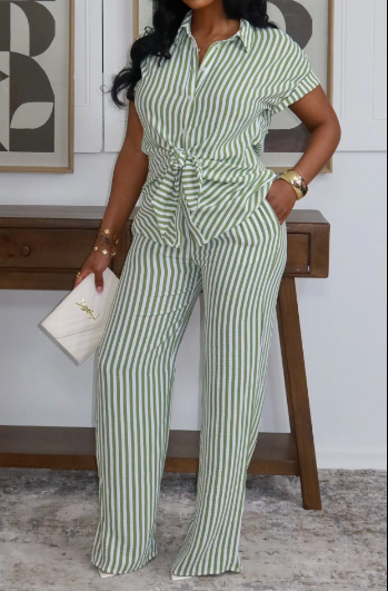 Priya Front Knot Tie Pants Set