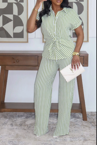 Priya Front Knot Tie Pants Set