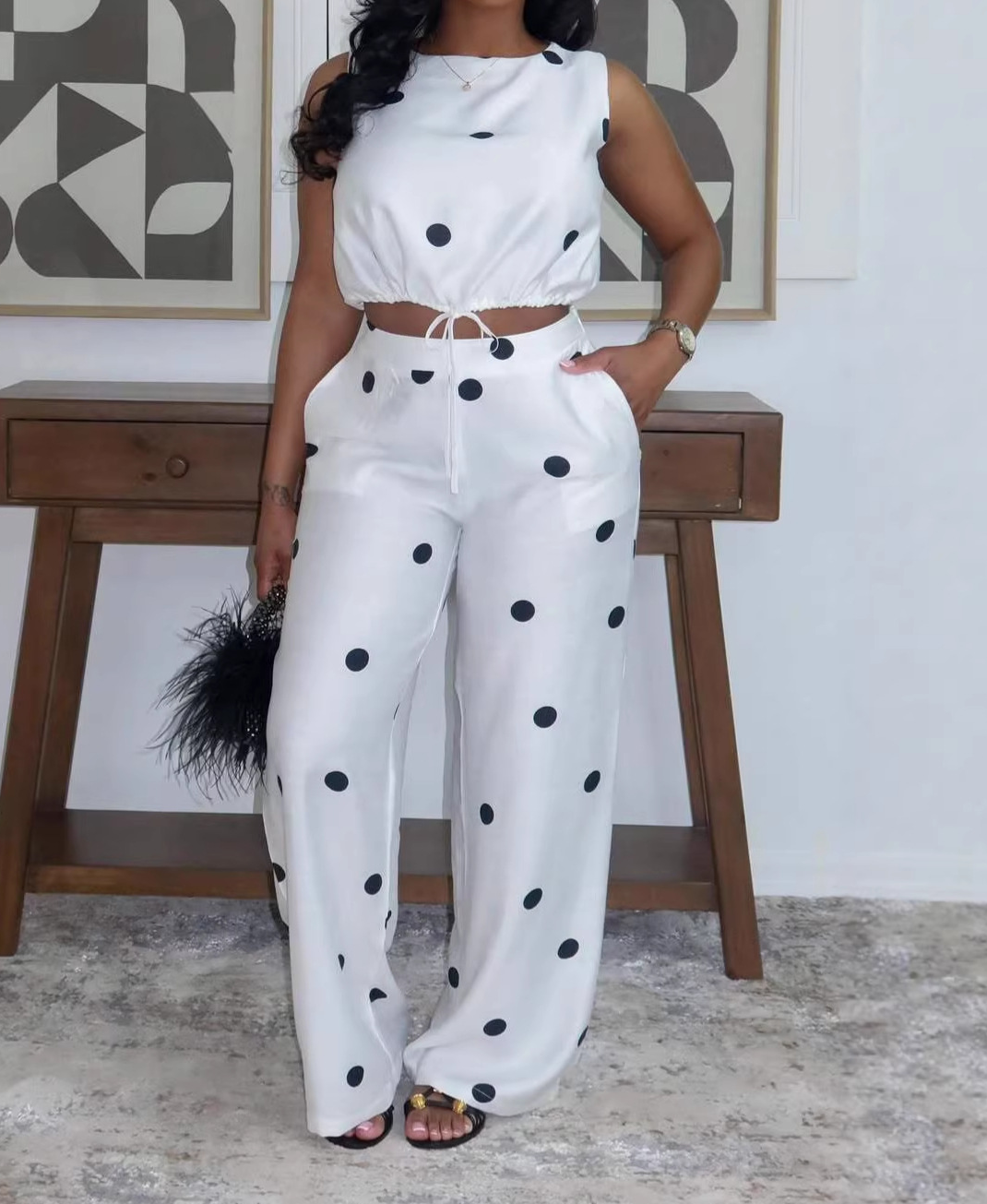 Ms Fancy Polka Pants Set