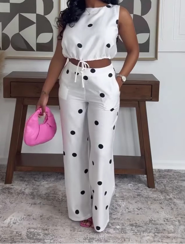 Ms Fancy Polka Pants Set