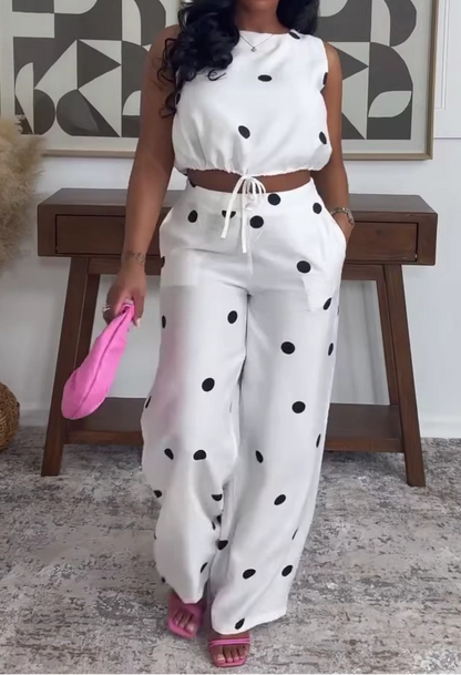 Ms Fancy Polka Pants Set