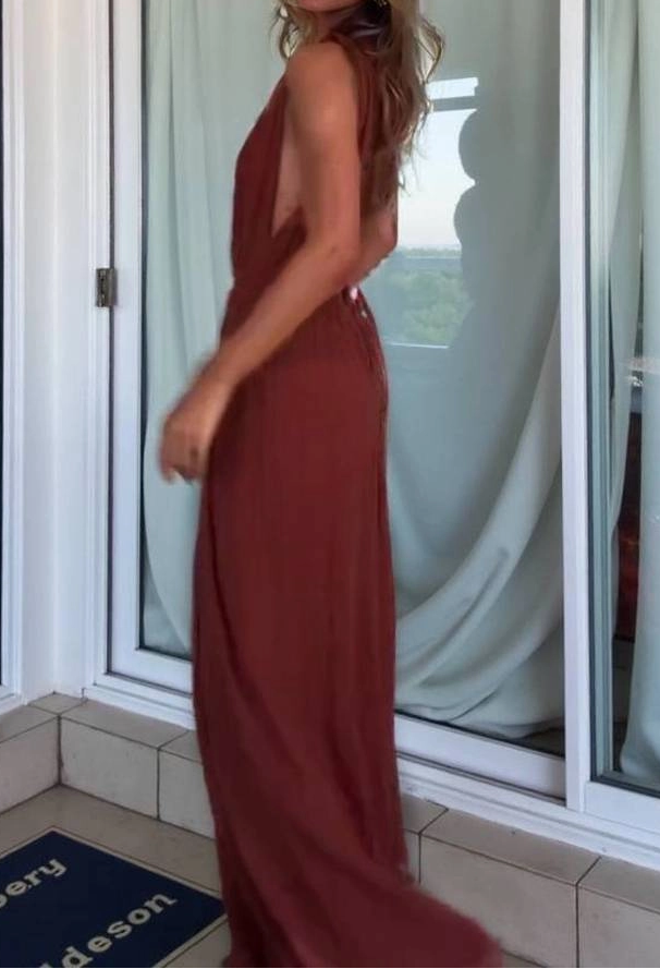 Vacation Style V-neck Lace-up Jumpsuit