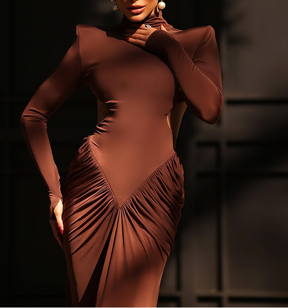 Jasmine Shoulder Padded Bandage Dress