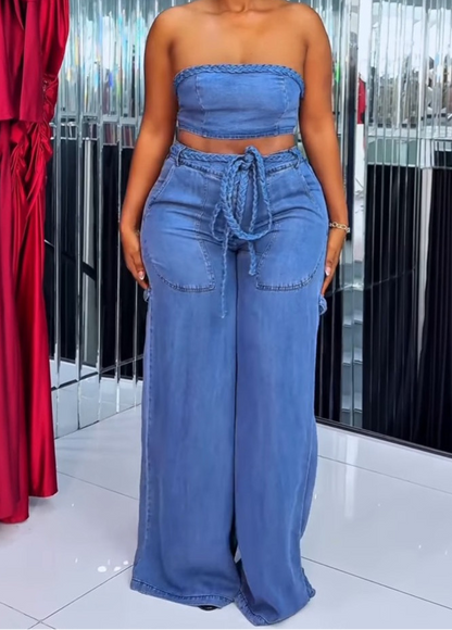 Peyton Denim Pant Set