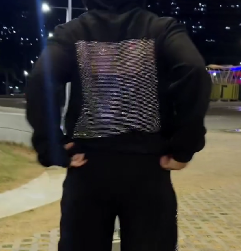 Foldable Hollow-out Sparkling Hoodies Set